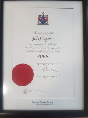 John Hingston Fellowship Certificate